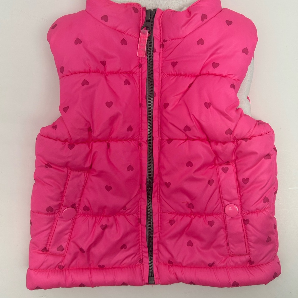 Carter's Pink Heart Puffer Vest